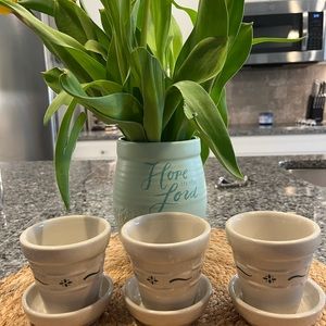 Longaberger 6 pc set Flower Pot - New